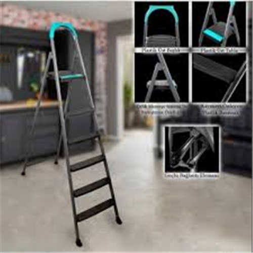 MERDİVEN SİYAH RİSER PLASTİK BASAMAKLI 3+1